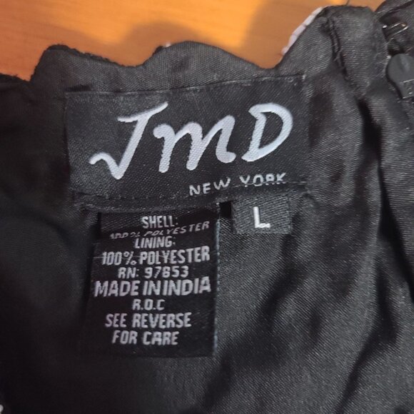 JMD Black with white beads floral tank top womans large - Picture 2 of 7